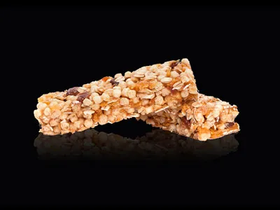 Barras de granola e cereais